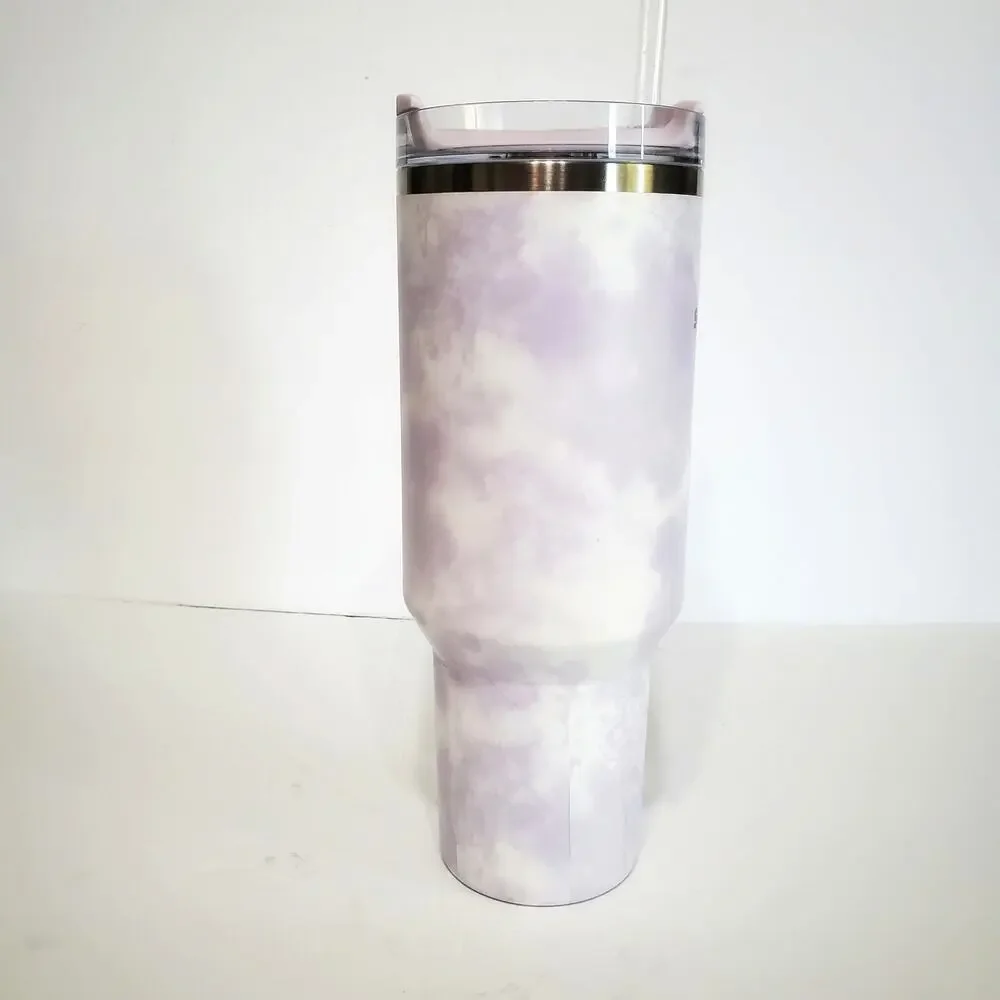 Stanley Wisteria Purple White Tie Dye 40 Oz Tumbler Discontinued Quencher H.20 - Picture 3 of 10